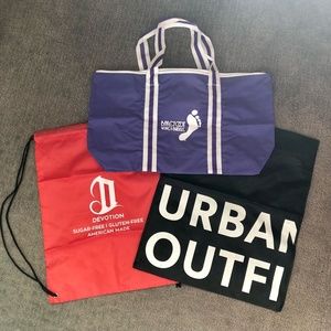 Assortment of Bags, Tote Bag and Drawstring Bag